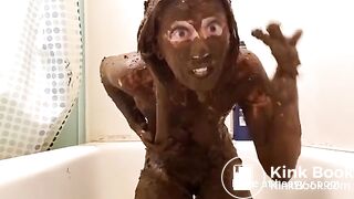 Full covered shit girl