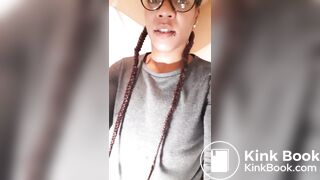 Hot ebony girl shitting her panties