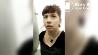 Red Head Shits in Public Bathroom