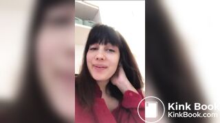 Latin girl takes a long poop