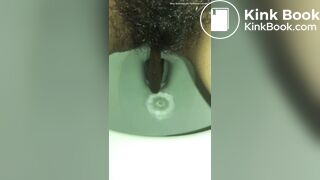 Latin girl takes a long poop