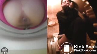 Asian girl pooping on toilet 53