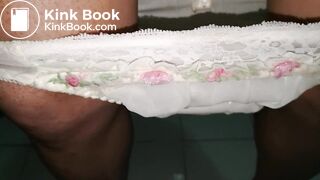 Let take off this lovely yellow pure panty to see the shit filled inside!!