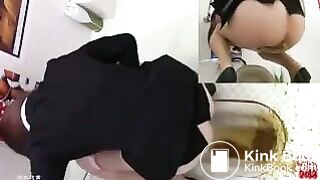 Asian girl poops in squat toilet 87