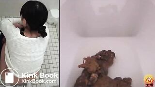 Asian girl poops in squat toilet 84