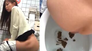 asian girl toilet pooping - video 2