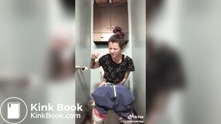 Brunette on Tik Tok pooping