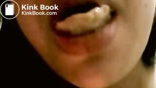 Dirty Asia Girl drink pee and eat shit