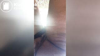 Ebony freak shits outside