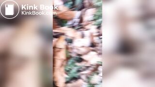 Ebony freak shits outside