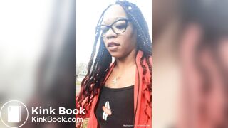 Ebony freak shits outside