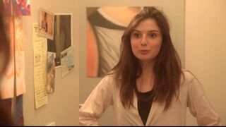 Sexy teen farting and pooping on toilet scene