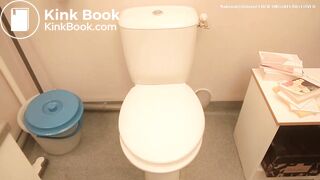 Sexy teen farting and pooping on toilet scene