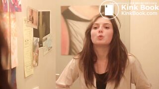 Sexy teen farting and pooping on toilet scene