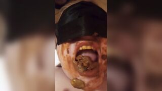 Bbw wife eating shit