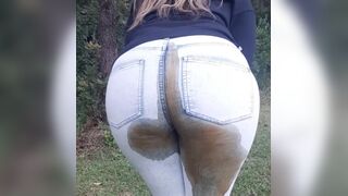 Messy Outdoor Jeans Poop
