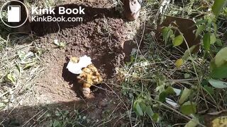 Ebony Girl Shitting Outdoors