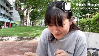 Girl eats trash!! from strangers garbage