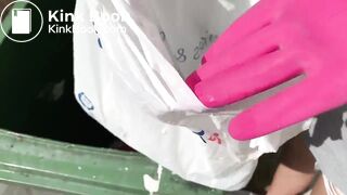 Girl eats trash!! from strangers garbage