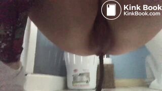 10/10 Petite Gaping Pussy Poops from her Puffy Pulsating Posterior.