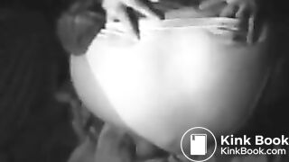 black and white amateur pooping