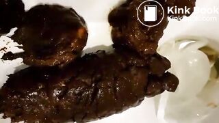 Blonde girl's big poop