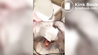 Girl shits in blender