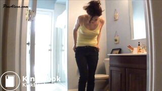 Desperate pantypooping accident