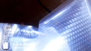 Bagging her wet shit