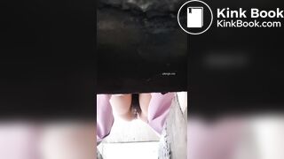 A woman struggling with a thick one