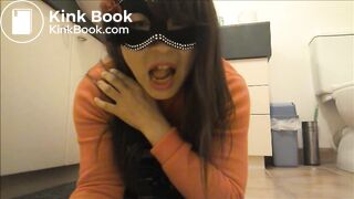 Japanese scat slut is improving her swallowing skills