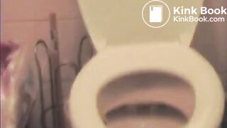 She takes a huuuge shit in the toilet!