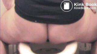 She takes a huuuge shit in the toilet!