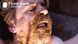 scat feeding on the stairs