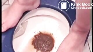 Girl has diarrhea in toilet