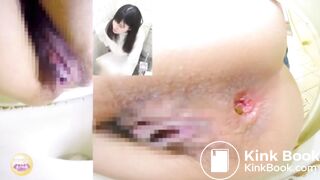 Door knock forces her to suck back in a large turd