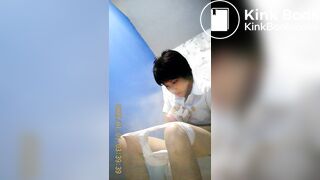 Thai Woman sitting shit in the bathroom