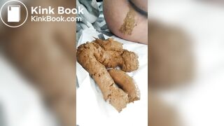 the girl pooped a big pile of shit in the car