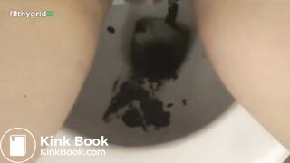 Angie has diarrhea in toilet