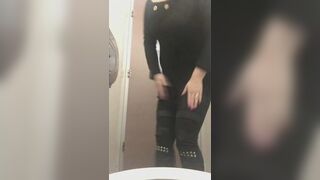 Melissa has diarrhea in a public toilet