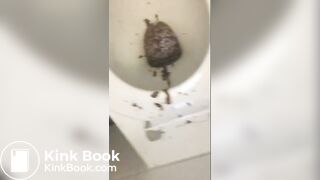 Melissa has diarrhea in a public toilet