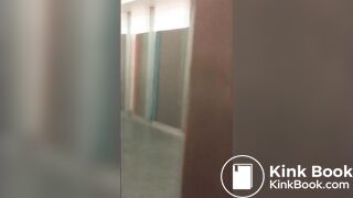 Melissa has diarrhea in a public toilet