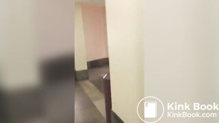 Melissa has diarrhea in a public toilet