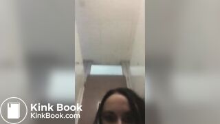 Melissa has diarrhea in a public toilet