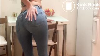 Pooping Teen Making a Fruity Salad