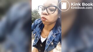 Hot ebony pooping - video 2