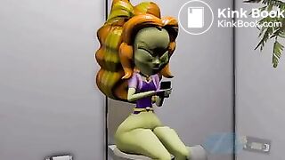 A alien-like girl take a shit on you