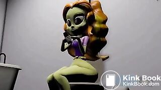 A alien-like girl take a shit on you