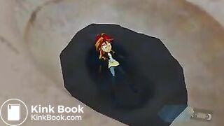 A alien-like girl take a shit on you