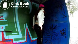 shameless girl pooped in a bus stop